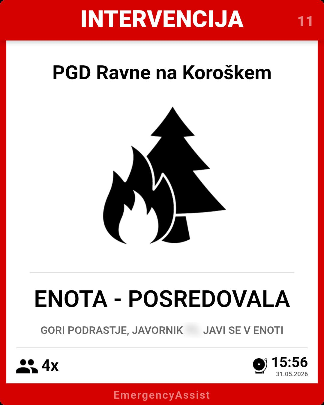 Intervencija #10 in #11 – Požar gozdne podrasti (Javornik) in iskalna akcija (Prevalje) — slika 5